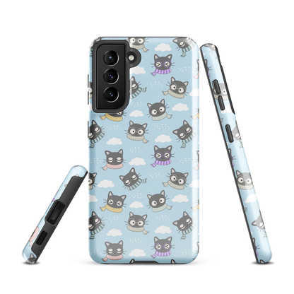 Tough case for Samsung Galaxy Variations | Gray Cat with Scarf in the Cloud