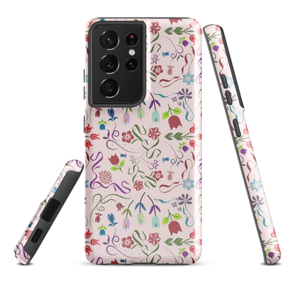 Tough case for Samsung Galaxy Variations | Pink Floral Spring Garden