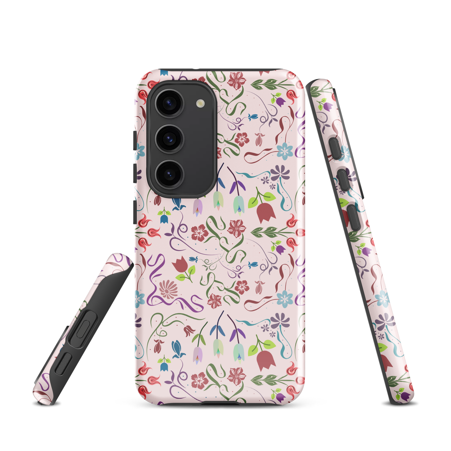 Tough case for Samsung Galaxy Variations | Pink Floral Spring Garden