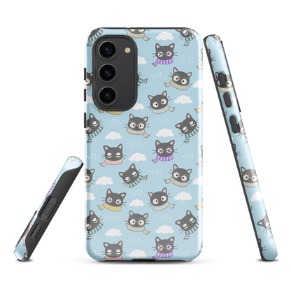 Tough case for Samsung Galaxy Variations | Gray Cat with Scarf in the Cloud