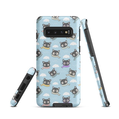 Tough case for Samsung Galaxy Variations | Gray Cat with Scarf in the Cloud