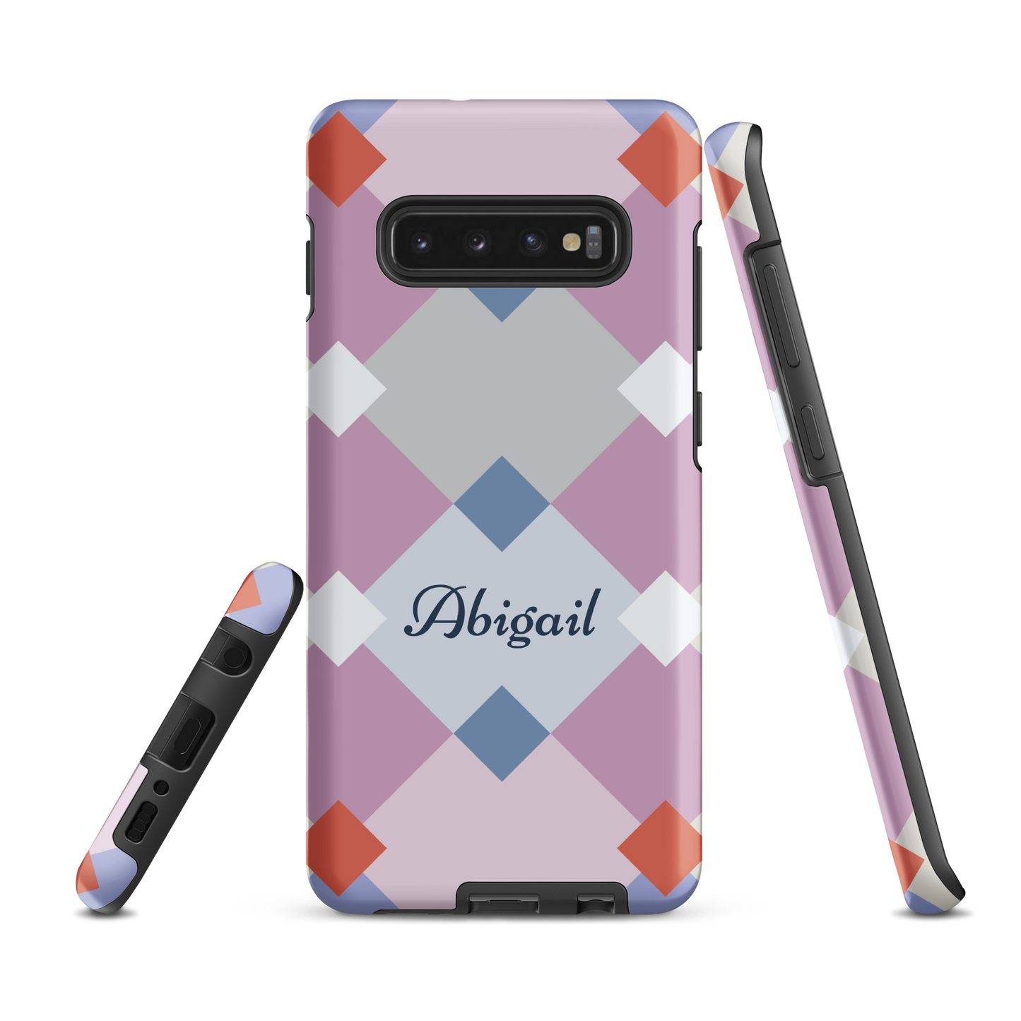 Tough case for Samsung Galaxy Variations | Add Your Name Geometric Shaped