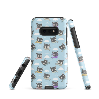 Tough case for Samsung Galaxy Variations | Gray Cat with Scarf in the Cloud