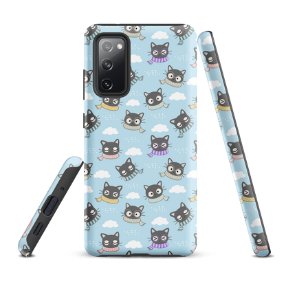Tough case for Samsung Galaxy Variations | Gray Cat with Scarf in the Cloud