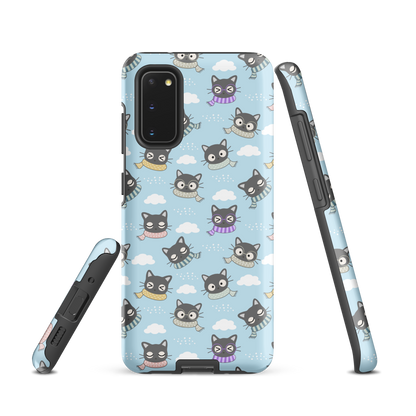 Tough case for Samsung Galaxy Variations | Gray Cat with Scarf in the Cloud