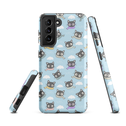 Tough case for Samsung Galaxy Variations | Gray Cat with Scarf in the Cloud
