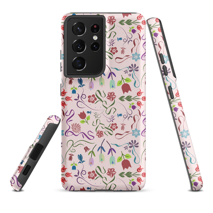 Tough case for Samsung Galaxy Variations | Pink Floral Spring Garden