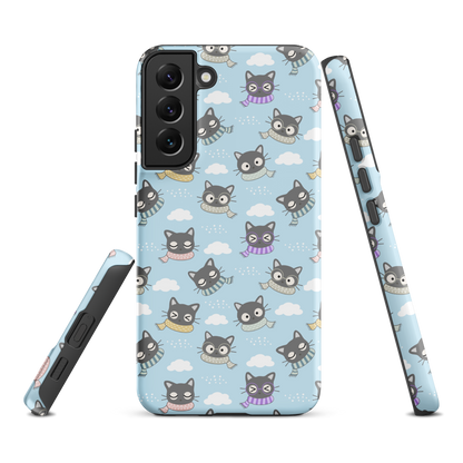 Tough case for Samsung Galaxy Variations | Gray Cat with Scarf in the Cloud