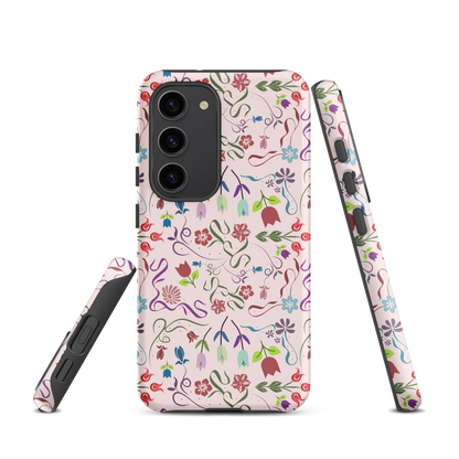 Tough case for Samsung Galaxy Variations | Pink Floral Spring Garden