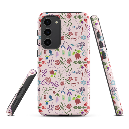 Tough case for Samsung Galaxy Variations | Pink Floral Spring Garden