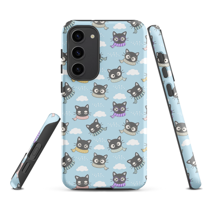 Tough case for Samsung Galaxy Variations | Gray Cat with Scarf in the Cloud