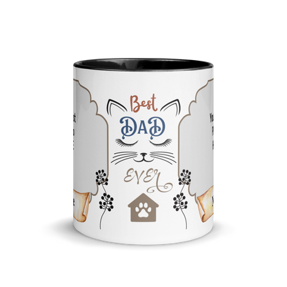 Personalized Coffee Mug 11oz | Add 2 Photos and Names, Best Cat Dad Ever