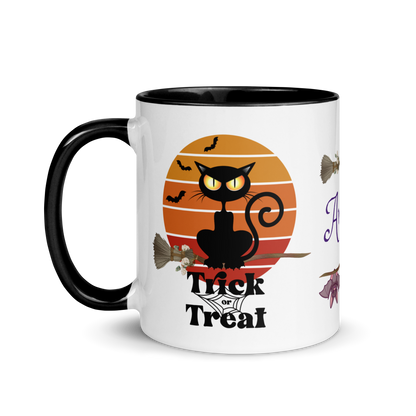 Add Your Name Coffee Mug 11oz | The Witch Cat's Trick or Treat Adventure