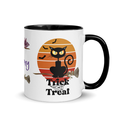 Add Your Name Coffee Mug 11oz | The Witch Cat's Trick or Treat Adventure