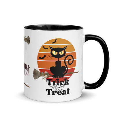 Personalized Coffee Mug 11oz | The Witch Cat's Trick or Treat Adventure
