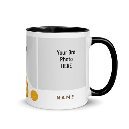 Personalized Coffee Mug 11oz | Add 3 Photos and 2 Name (Cat Themed)