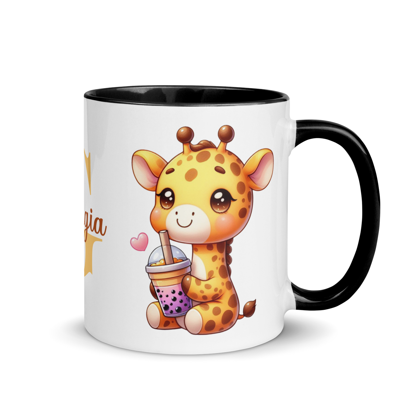 Personalized Coffee Mug 11oz | Cute Giraffe Love Boba