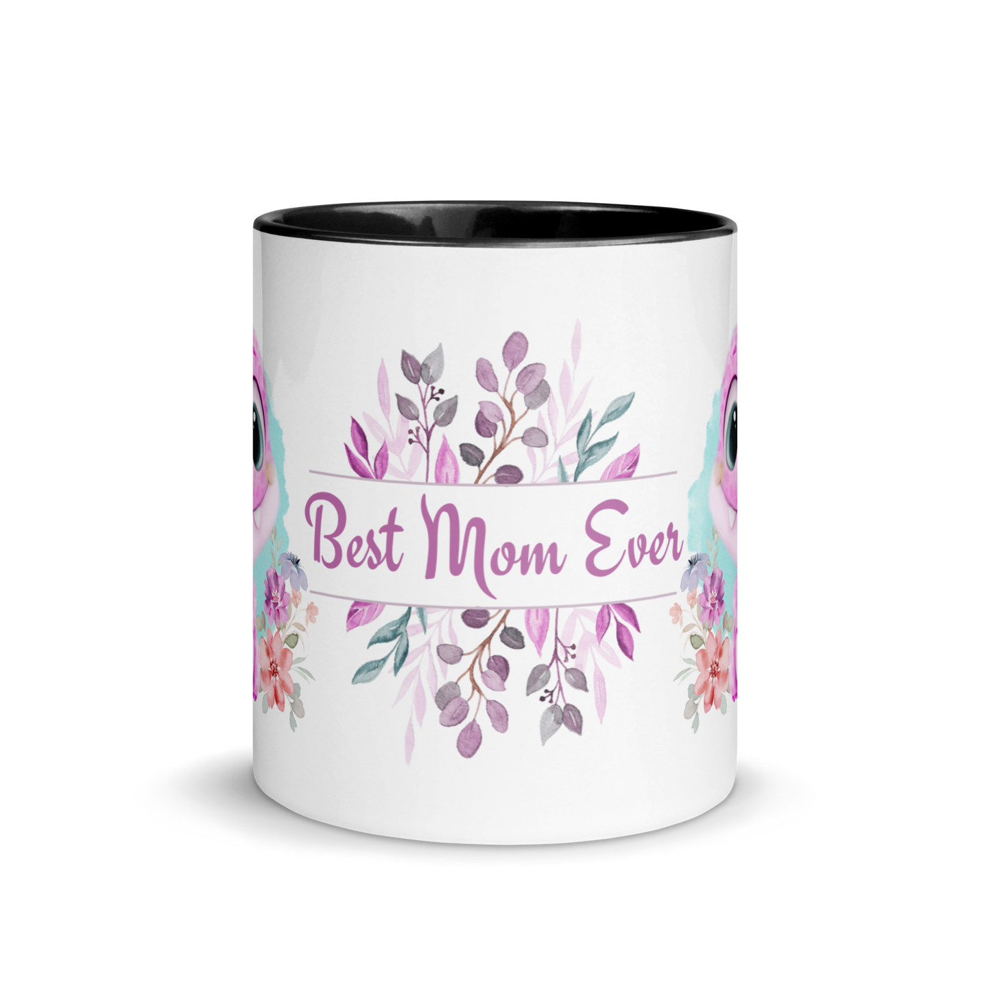 Accent Coffee Mug 11oz | Cute Pink Dinosaur Floral Best Mom Ever