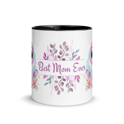 Accent Coffee Mug 11oz | Cute Pink Dinosaur Floral Best Mom Ever