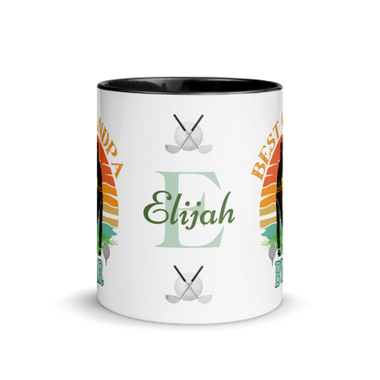 Personalized Coffee Mug 11oz | Best Grandpa By Par Golf Sunset Themed