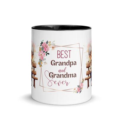 Accent Coffee Mug 11oz | Best Grandpa and Grandma Ever Sitting on the Bench