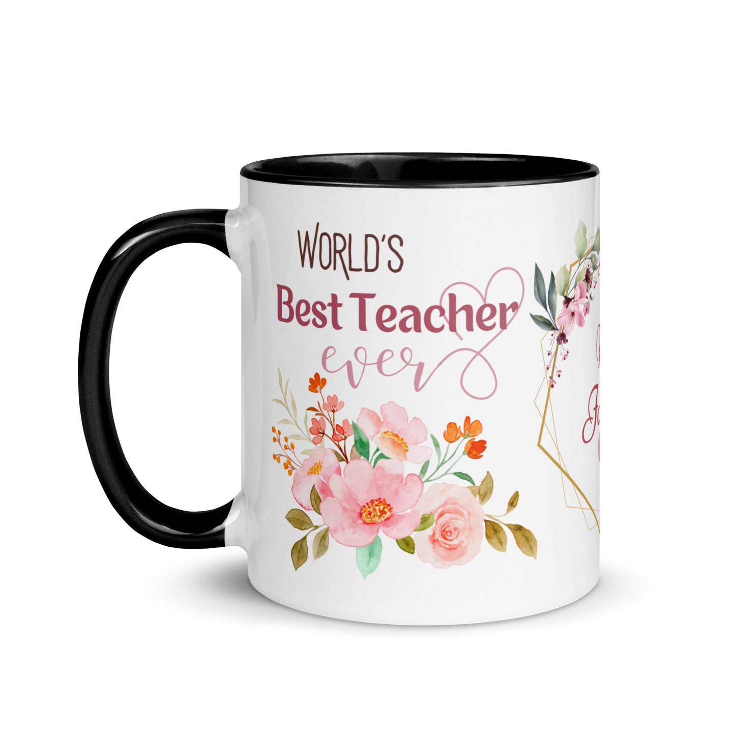 Personalized Coffee Mug 11oz | World's Best Teacher Ever Floral Themed