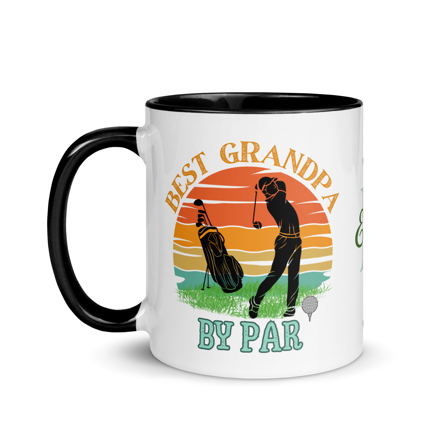 Personalized Coffee Mug 11oz | Best Grandpa By Par Golf Sunset Themed
