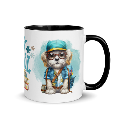 Accent Coffee Mug 11oz | Back To School Adorable Dog Wearing Backpack