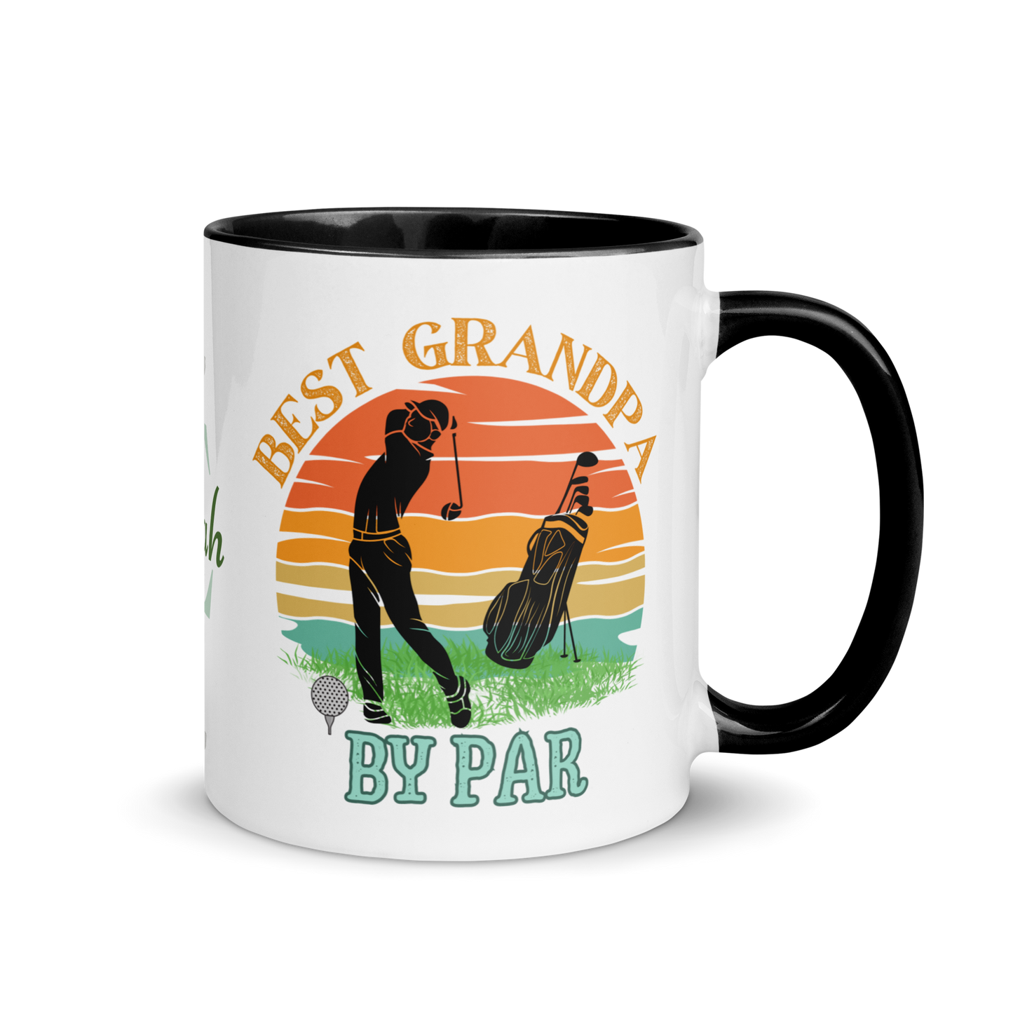 Personalized Coffee Mug 11oz | Best Grandpa By Par Golf Sunset Themed