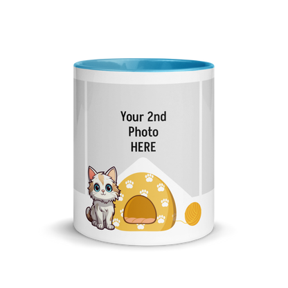 Personalized Coffee Mug 11oz | Add 3 Photos and 2 Name (Cat Themed)