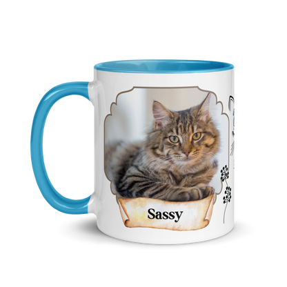 Personalized Coffee Mug 11oz | Add 2 Photos and Names, Best Cat Dad Ever