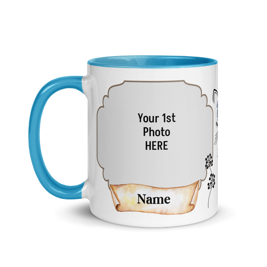 Personalized Coffee Mug 11oz | Add 2 Photos and Names, Best Cat Dad Ever