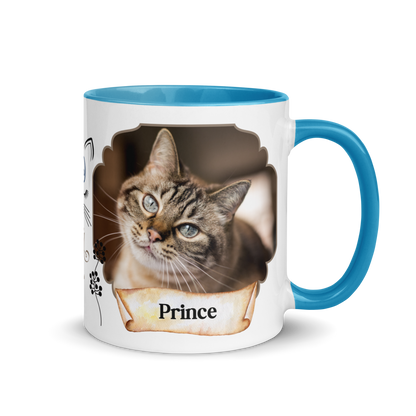 Personalized Coffee Mug 11oz | Add 2 Photos and Names, Best Cat Dad Ever