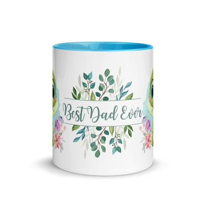 Accent Coffee Mug 11oz | Cute Green Dinosaur Floral Best Dad Ever