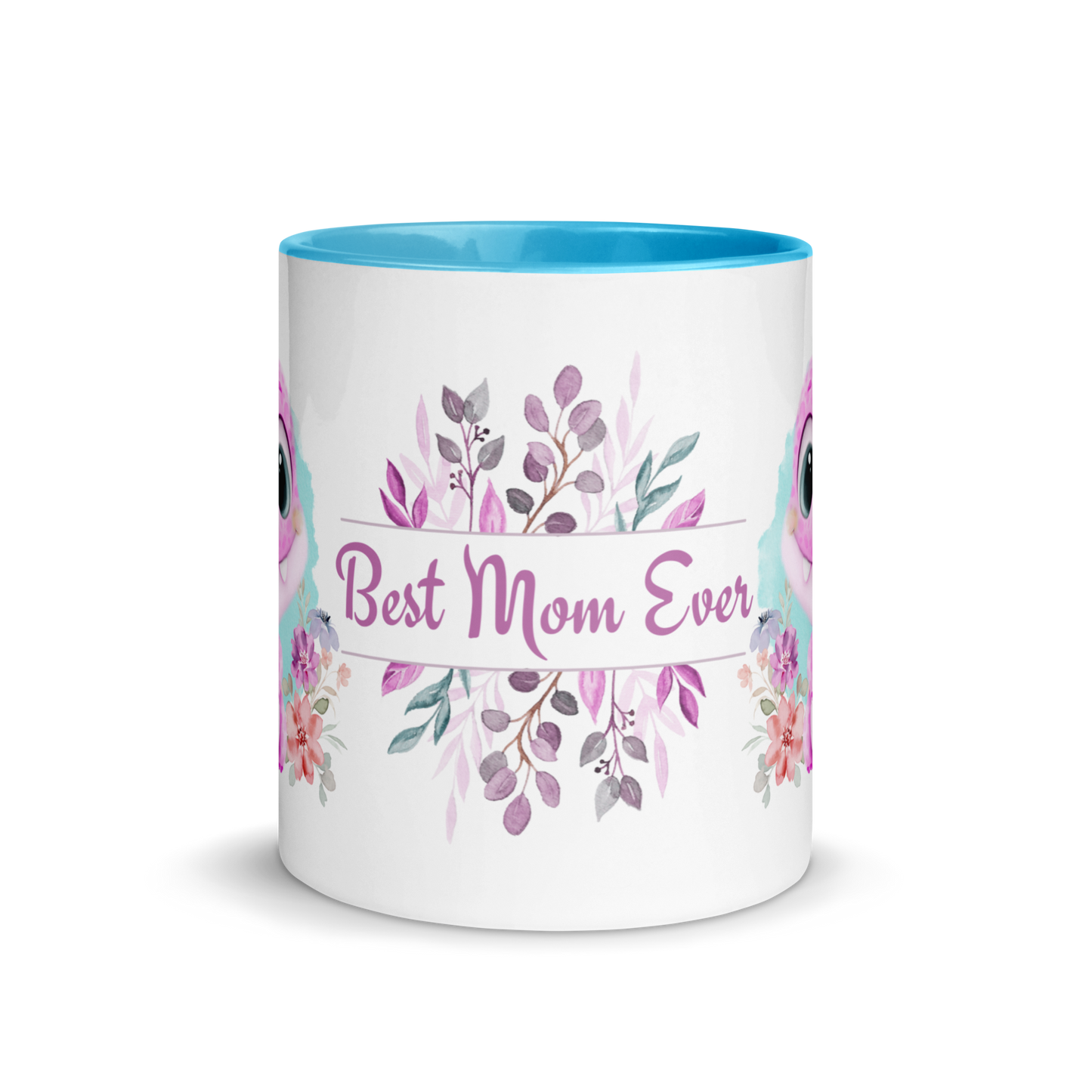 Accent Coffee Mug 11oz | Cute Pink Dinosaur Floral Best Mom Ever