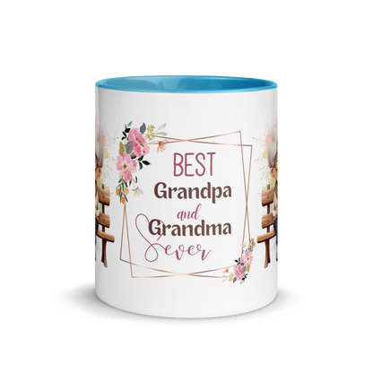 Accent Coffee Mug 11oz | Best Grandpa and Grandma Ever Sitting on the Bench