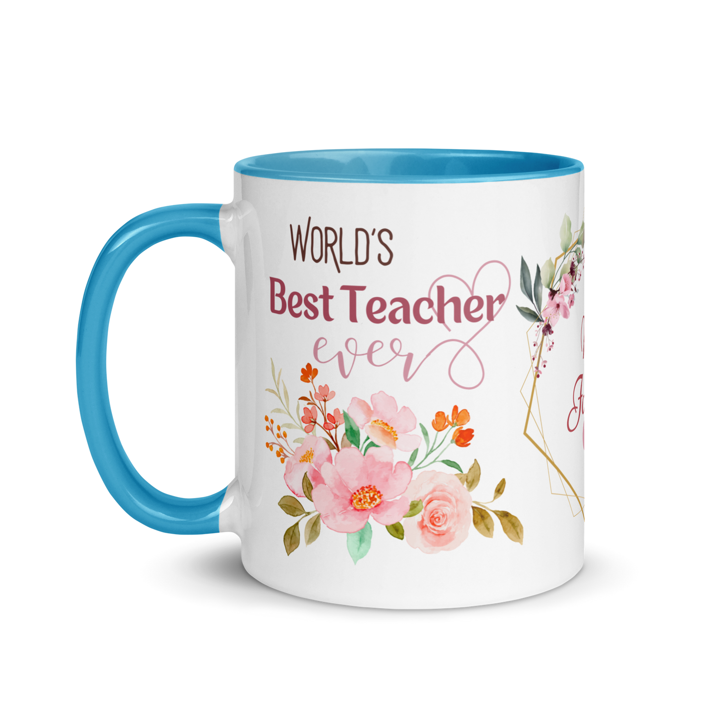 Personalized Coffee Mug 11oz | World's Best Teacher Ever Floral Themed