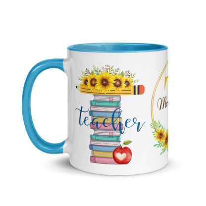 Personalized Coffee Mug 11oz | T is for Teacher Floral Themed