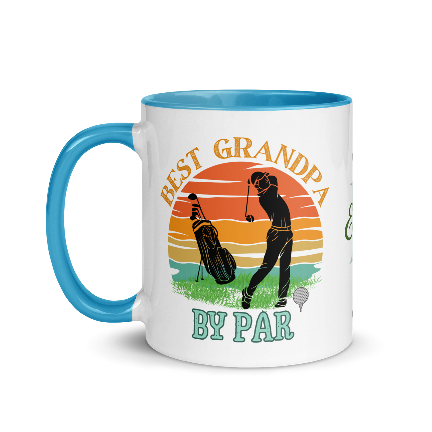 Personalized Coffee Mug 11oz | Best Grandpa By Par Golf Sunset Themed