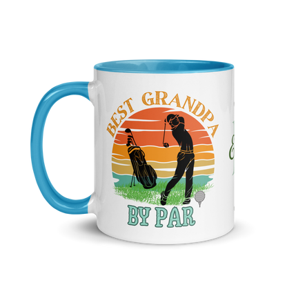 Personalized Coffee Mug 11oz | Best Grandpa By Par Golf Sunset Themed