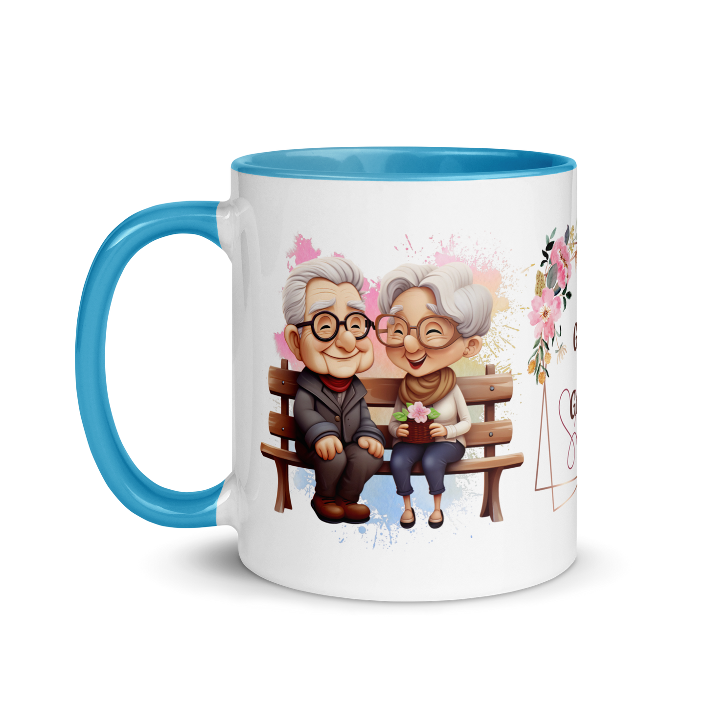 Accent Coffee Mug 11oz | Best Grandpa and Grandma Ever Sitting on the Bench