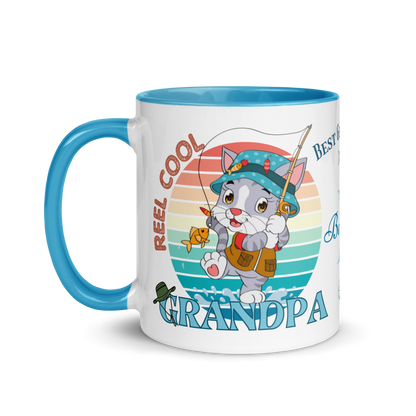 Personalized Coffee Mug 11oz | Reel Cool Grandpa Best Grandpa Ever Cat Themed