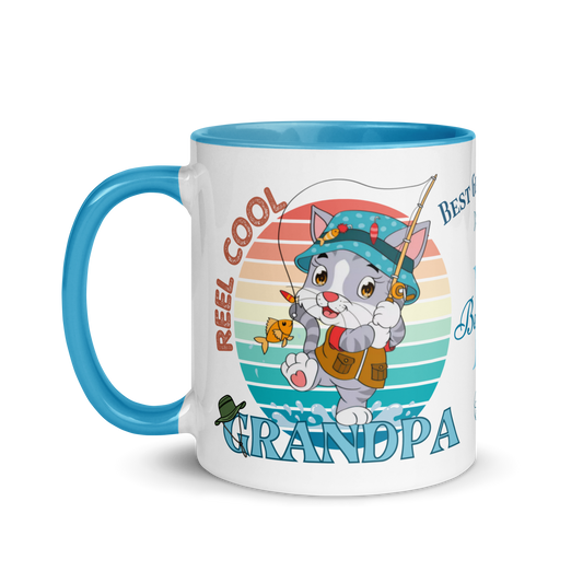 Personalized Coffee Mug 11oz | Reel Cool Grandpa Best Grandpa Ever Cat Themed