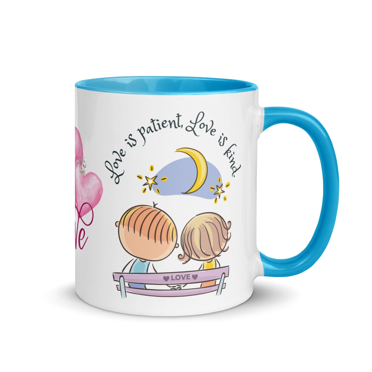 Accent Coffee Mug 11oz | Love is Patient Love is Kind | Love Couple Themed