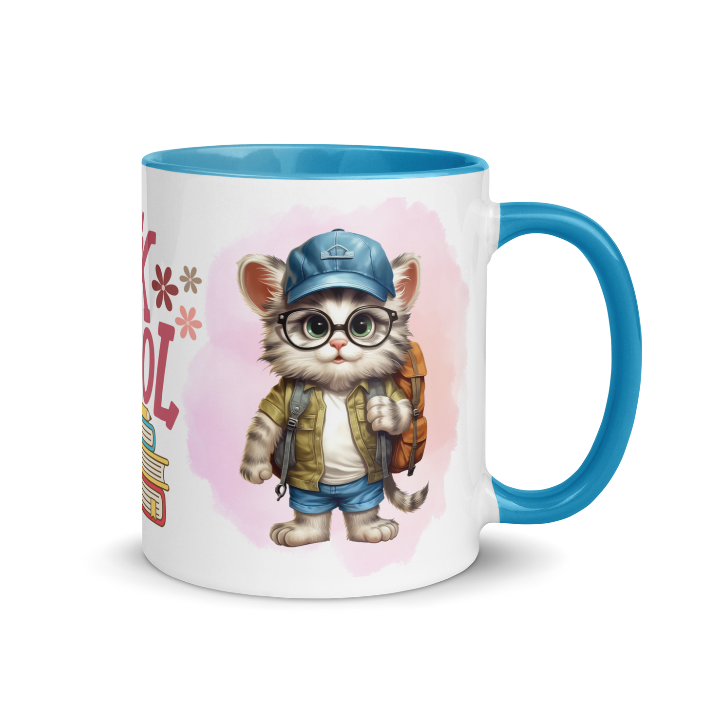 Accent Coffee Mug 11oz | Back To School Adorable Cat Wearing Backpack