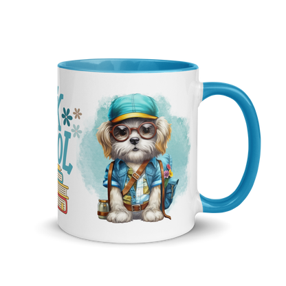 Accent Coffee Mug 11oz | Back To School Adorable Dog Wearing Backpack