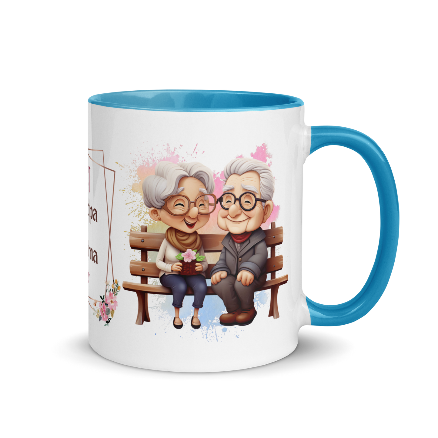 Accent Coffee Mug 11oz | Best Grandpa and Grandma Ever Sitting on the Bench