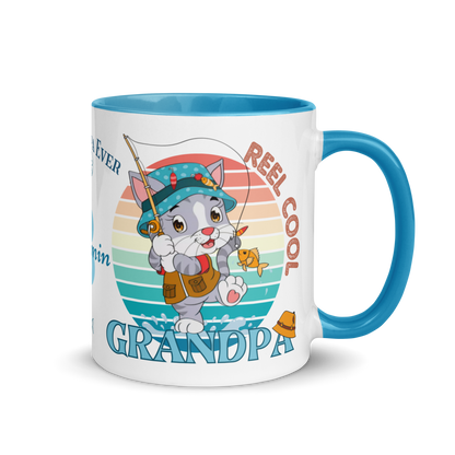 Personalized Coffee Mug 11oz | Reel Cool Grandpa Best Grandpa Ever Cat Themed