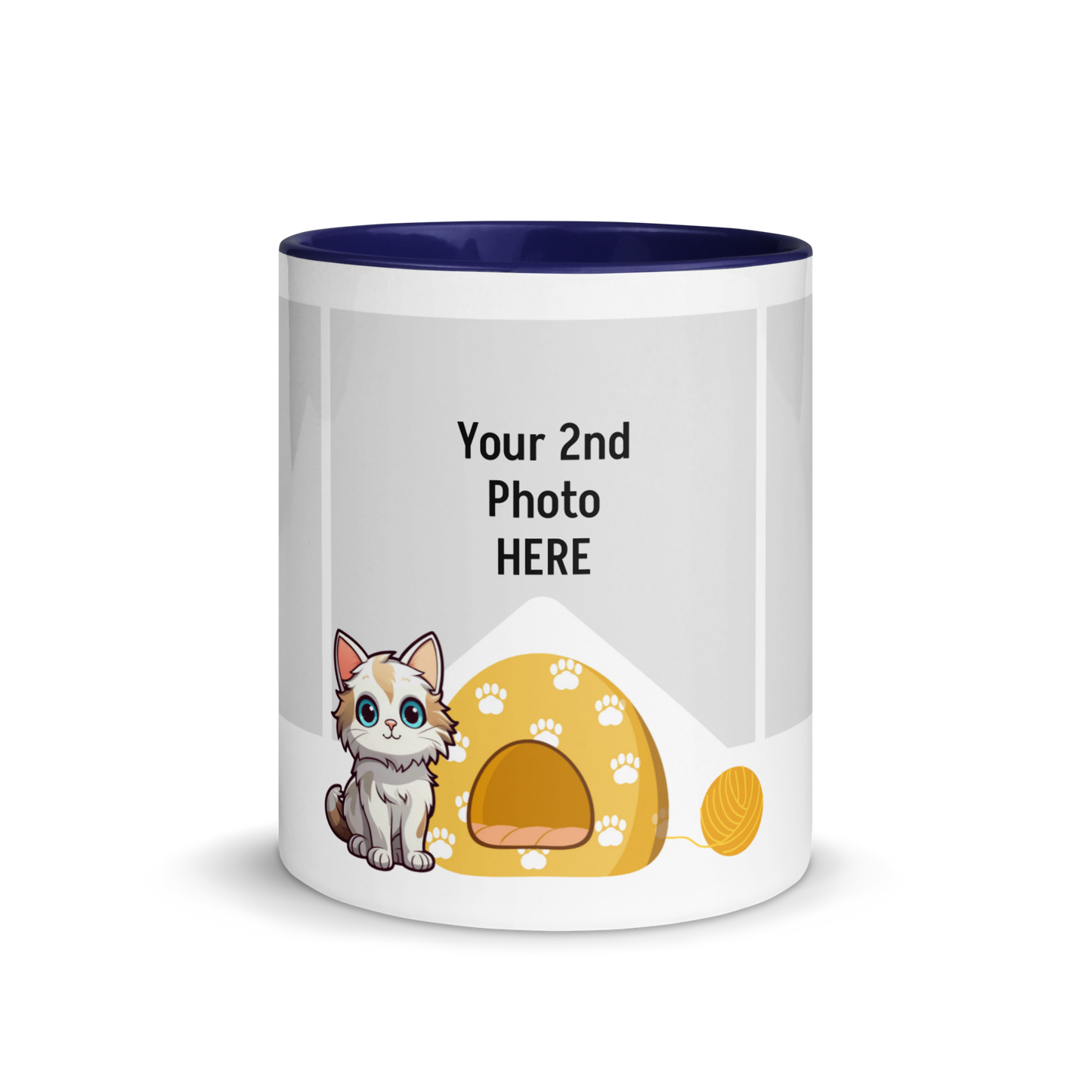 Personalized Coffee Mug 11oz | Add 3 Photos and 2 Name (Cat Themed)