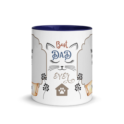 Personalized Coffee Mug 11oz | Add 2 Photos and Names, Best Cat Dad Ever